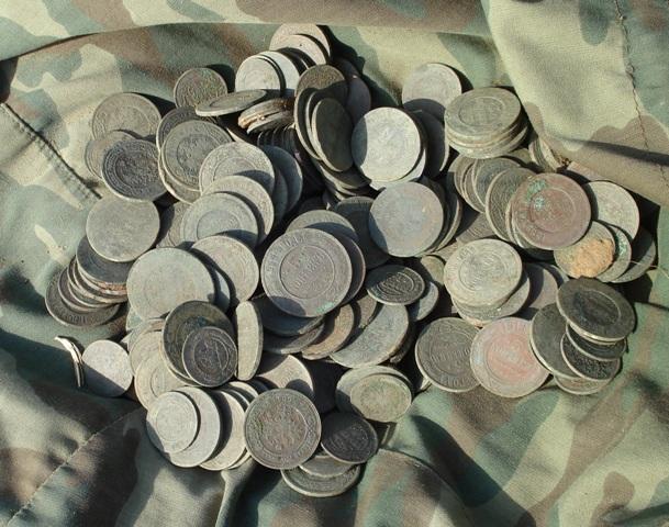 клад от сурка монеты номиналом от одной копейки до пяти 1880-1916 годов